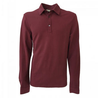 Polo unisex manica lunga bordeaux